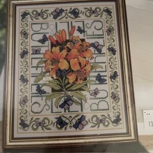 Bucilla Bees & Blossoms Counted Cross Stitch Kit 12x12 Floral Bee Design